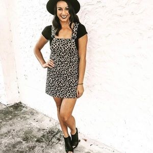 Cheetah Print Overall Dress - Medium - NWT